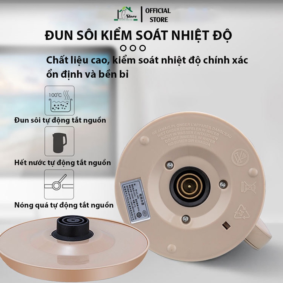 Ấm siêu tốc giữ nhiệt 2.5L Cooku ST30 - Chất liệu vỏ PP, duột inox hai lớp không rỉ, 1000W | Chính Hãng