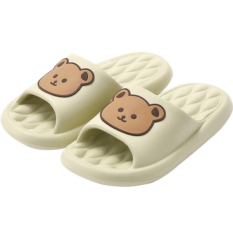 Dép nữ đi trong nhà họa tiết gấu nâu quai ngang siêu êm