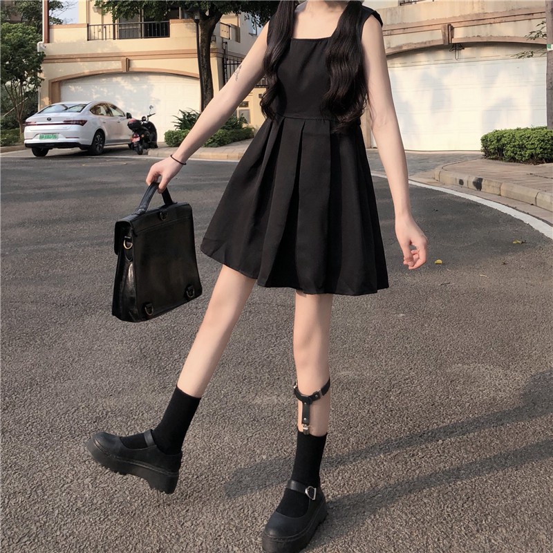 Áo khoác tay rộng với váy dáng xoè Lolita Ulzzang