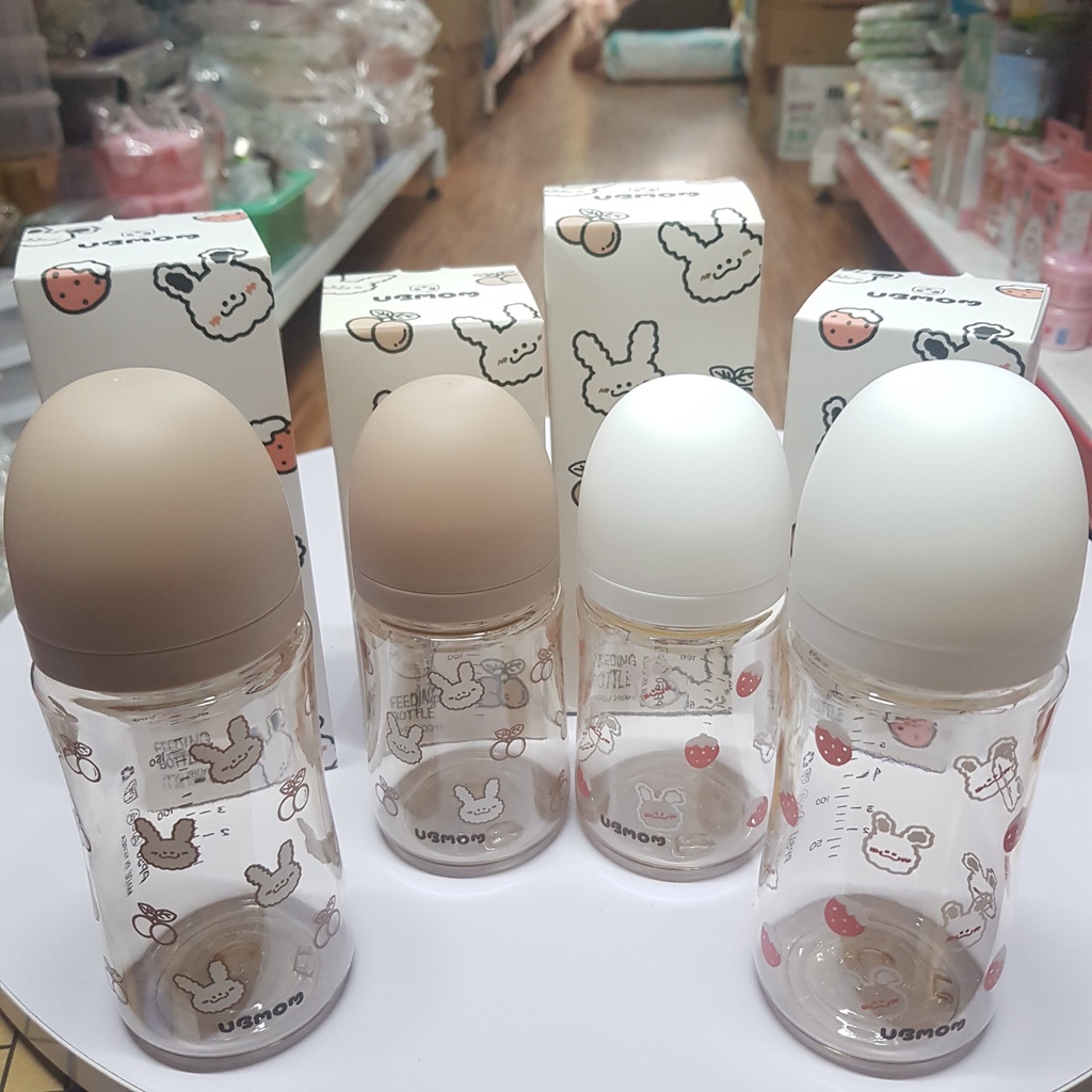 Bình sữa đa năng Ubmom PPSU dung tích 200ml & 280ml họa tiết dễ thương cho bé