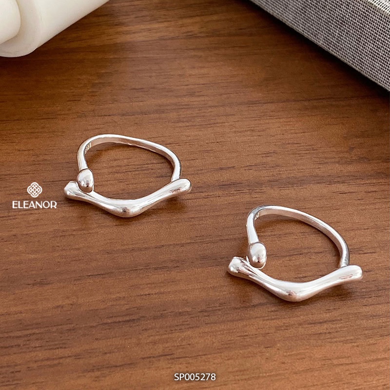 Nhẫn nữ hở bạc 925 Eleanor Accessories viền cong phụ kiện trang sức phong cách basic 5278