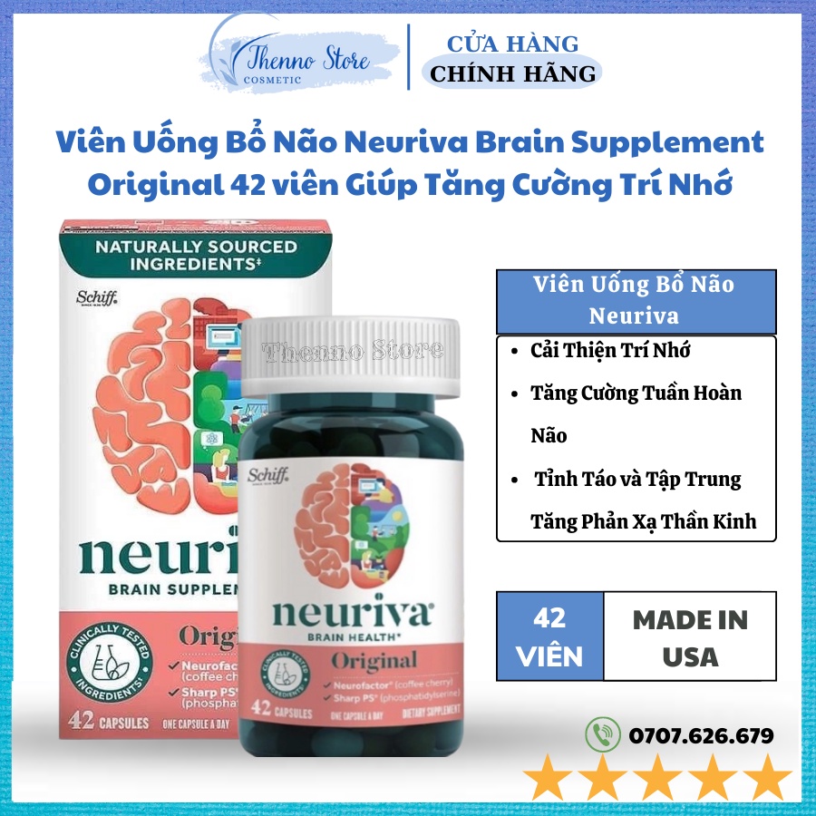 Viên Uống Bổ Não Neuriva Brain Supplement Original 42 viên Giúp Tăng Cường Trí Nhớ