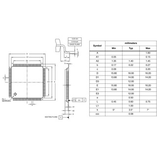 STM32F103VET6 IC MCU 32-bit 512kB Flash 100LQFP
