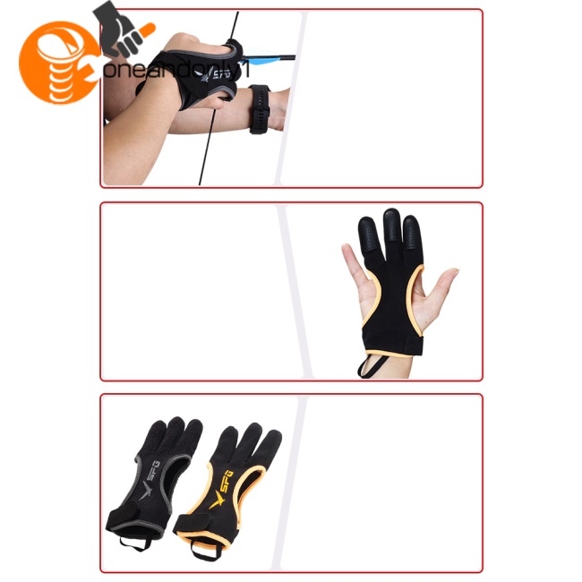 Găng Tay Bắn Cung 3 Ngón Chống Trượt Có Thể Điều Chỉnh