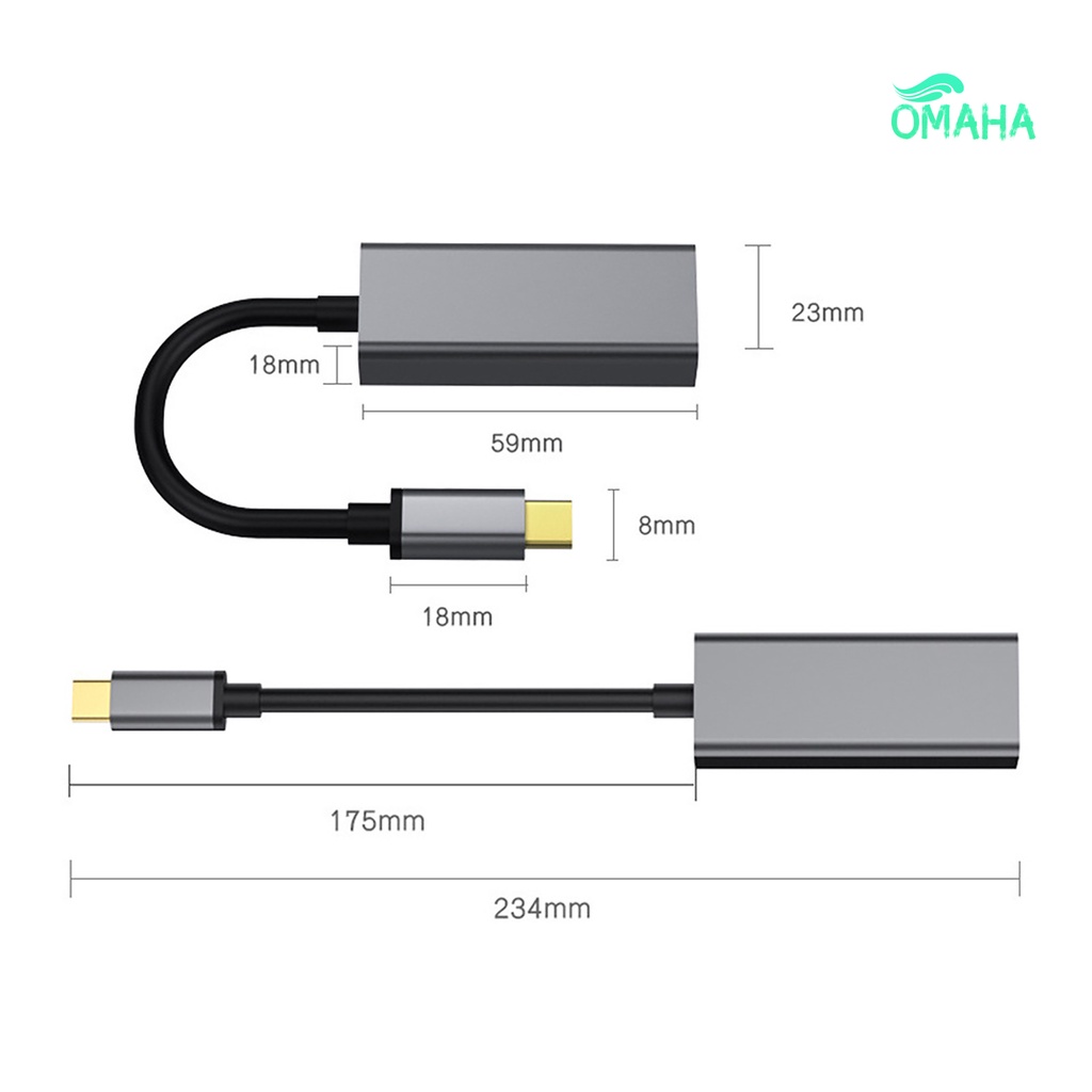 Dây Cáp Chuyển Đổi Thẻ Mạng Lan Type-C Sang RJ45 100M Cho MacBook