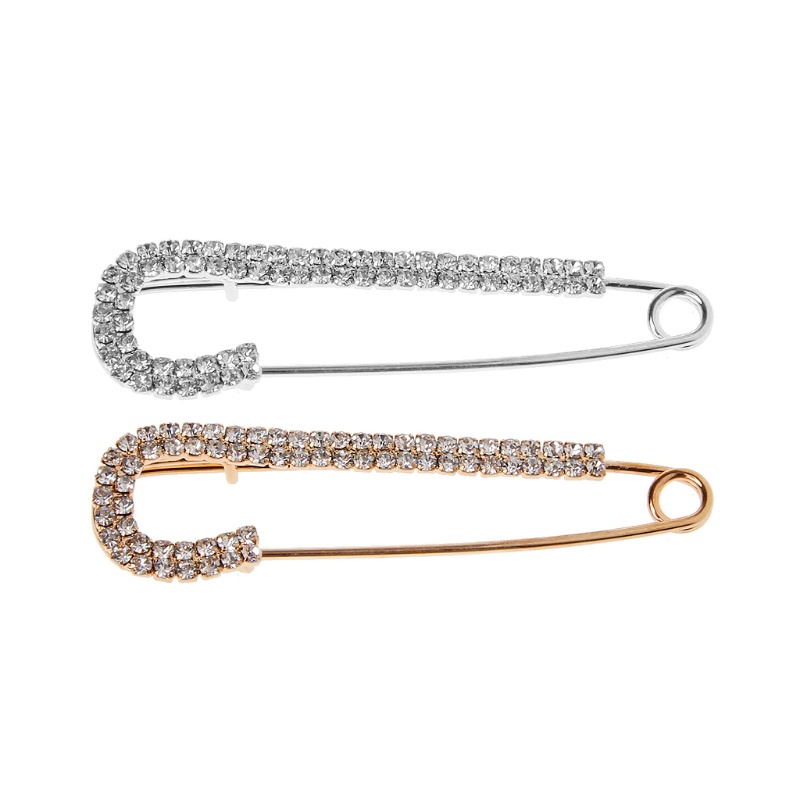 Ghim Cài Áo Ba Lô / Khăn Choàng / Túi Xách Hình Pha Lê Màu Vàng / Bạc An Toàn