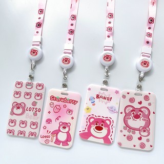 Lotso Dây Đeo Thẻ 3 Chiều Hình Gấu Hồng Thiết Kế Đơn Giản