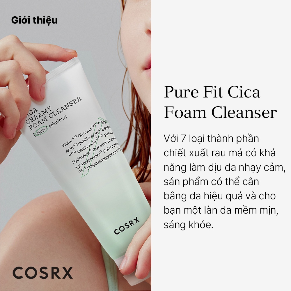 Sữa rửa mặt tạo bọt COSRX PUre Fit Cica Creamy dạng kem 150ml