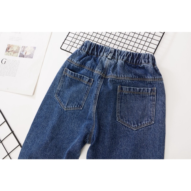 YAOEENH Quần Jeans Dài 100-160cm Thời Trang Cho Bé Gái