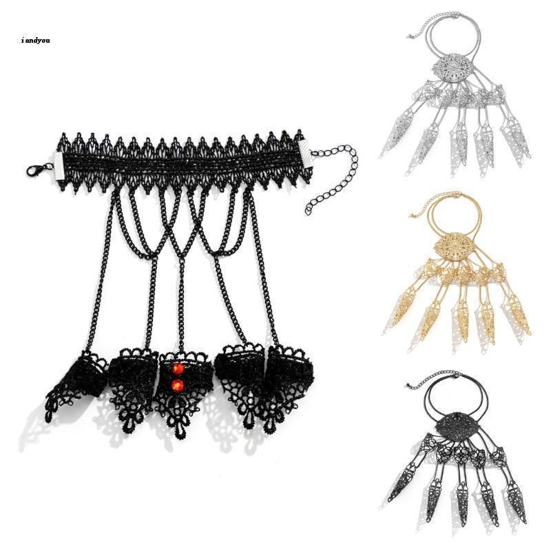 ✿ Vòng Đeo Tay Trang Trí Móng Tay Phong Cách Gothic Punk Dành Cho Nữ