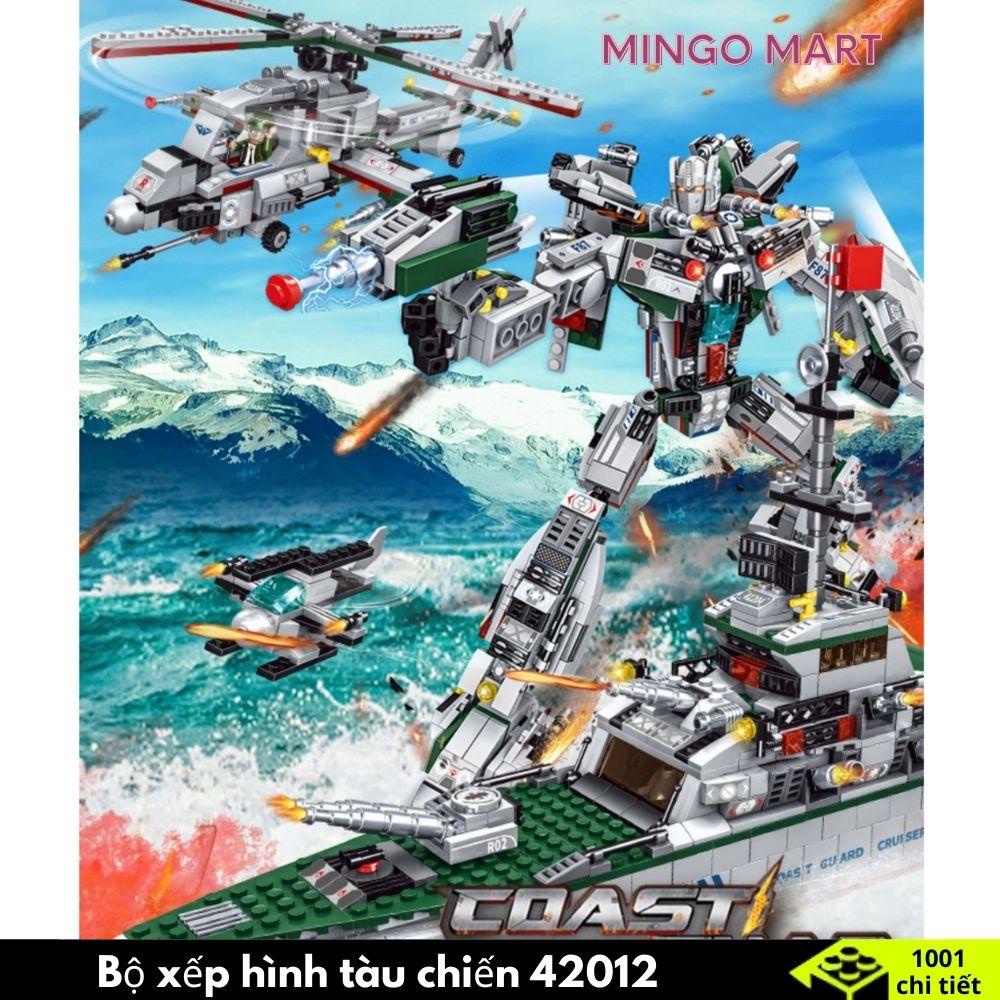 [1001 CHI TIẾT] BỘ ĐỒ CHƠI XẾP LEGO TÀU SÂN BAY , Chiến Hạm, Tàu Chiến Khu Trục xanh dài 50cm
