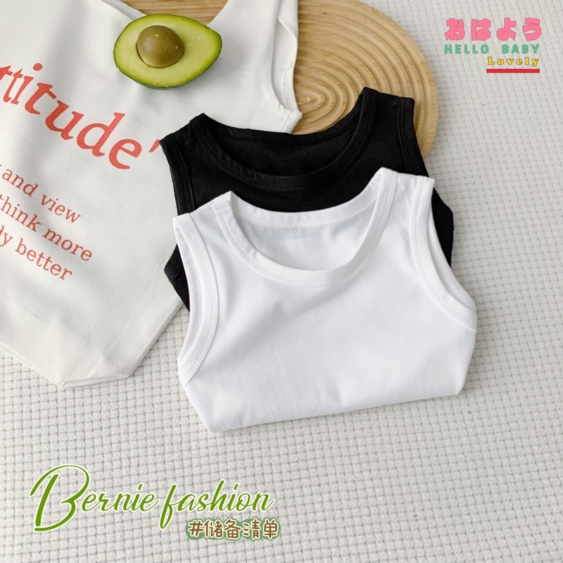 Áo ba lỗ cotton đen, trắng quốc dân Bernie cho bé trai bé gái