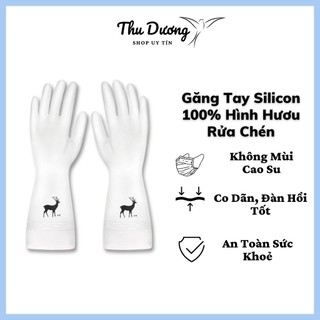 Găng tay cao su hình hươu hạc, gang tay rửa bát hàng loại 1 - td