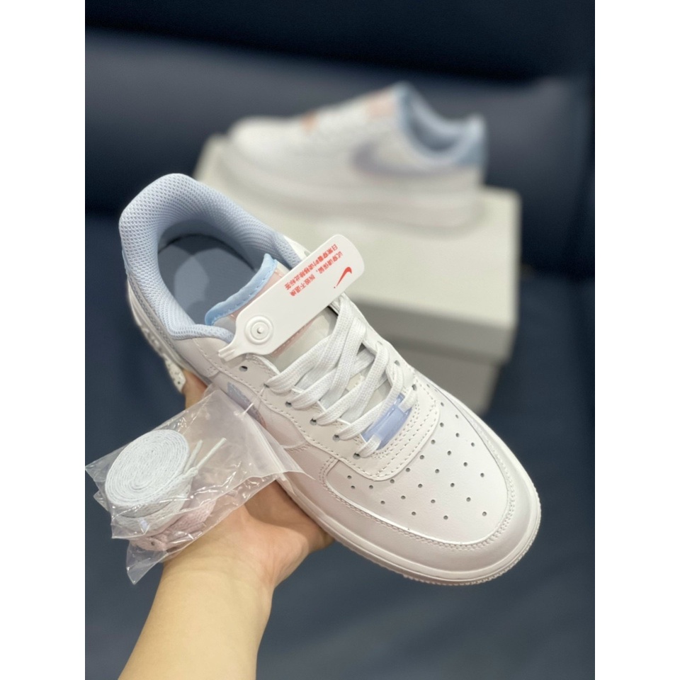 Giày thể thao nam nữ air force 1,giày sneaker njke af1 xanh hồng,af1 vệt xanh hồng ful box