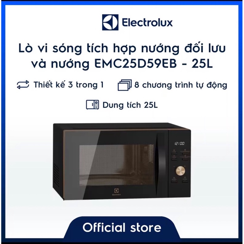 Lò vi sóng có nướng Electrolux EMC25D59EB 25 lít Hàng trưng bày 100% chính hãng
