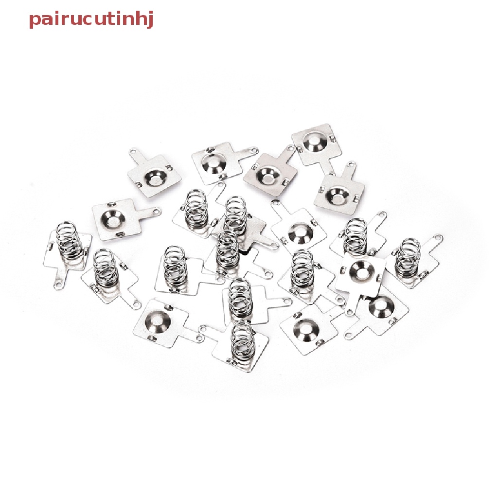 Set 10 Cặp Tấm Lò Xo Kim Loại Màu Bạc Chuyên Dụng Cho AA AAA 14.5mm * 9mm VN