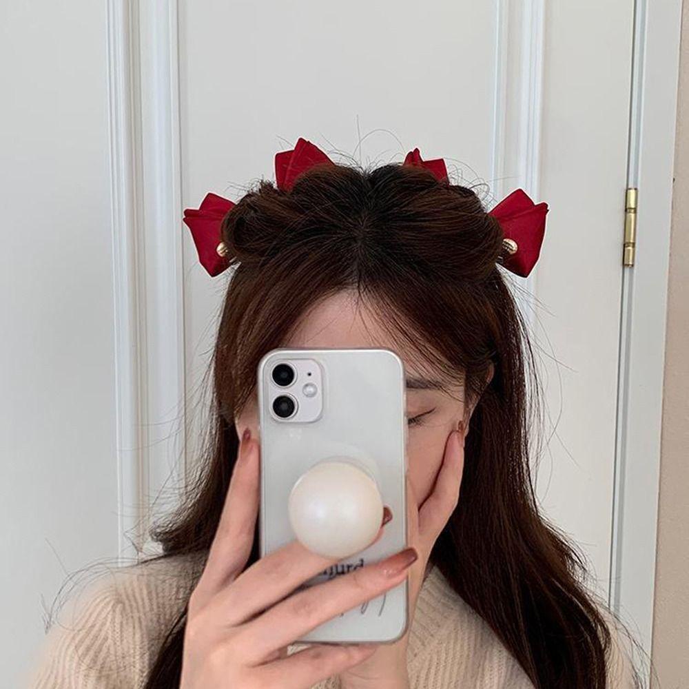 LOMBARD Set 2 Kẹp Tóc Hình Nơ Đơn Giản Thanh Lịch Cho Nữ