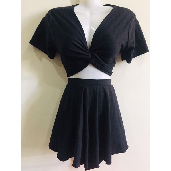 Bikini bigsize áo xoắn ngực mix chân váy xoè liền quần đùi trên 55 kg