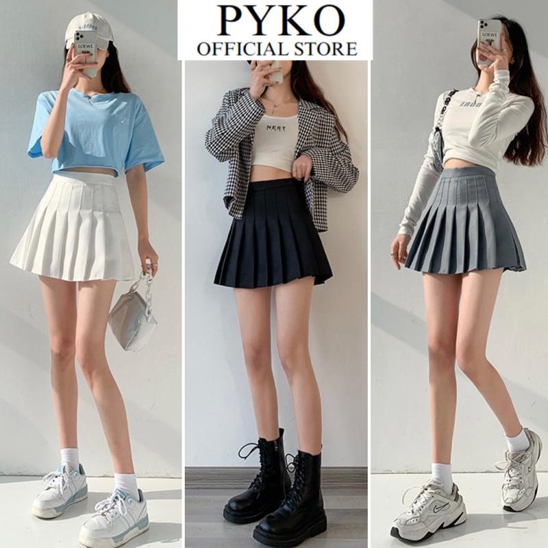 Chân Váy Xếp Ly Ngắn Lưng Cạp Cao, Chân Váy Tennis Xếp Ly Lưng Cao Phong Cách Hàn Quốc- PYKO