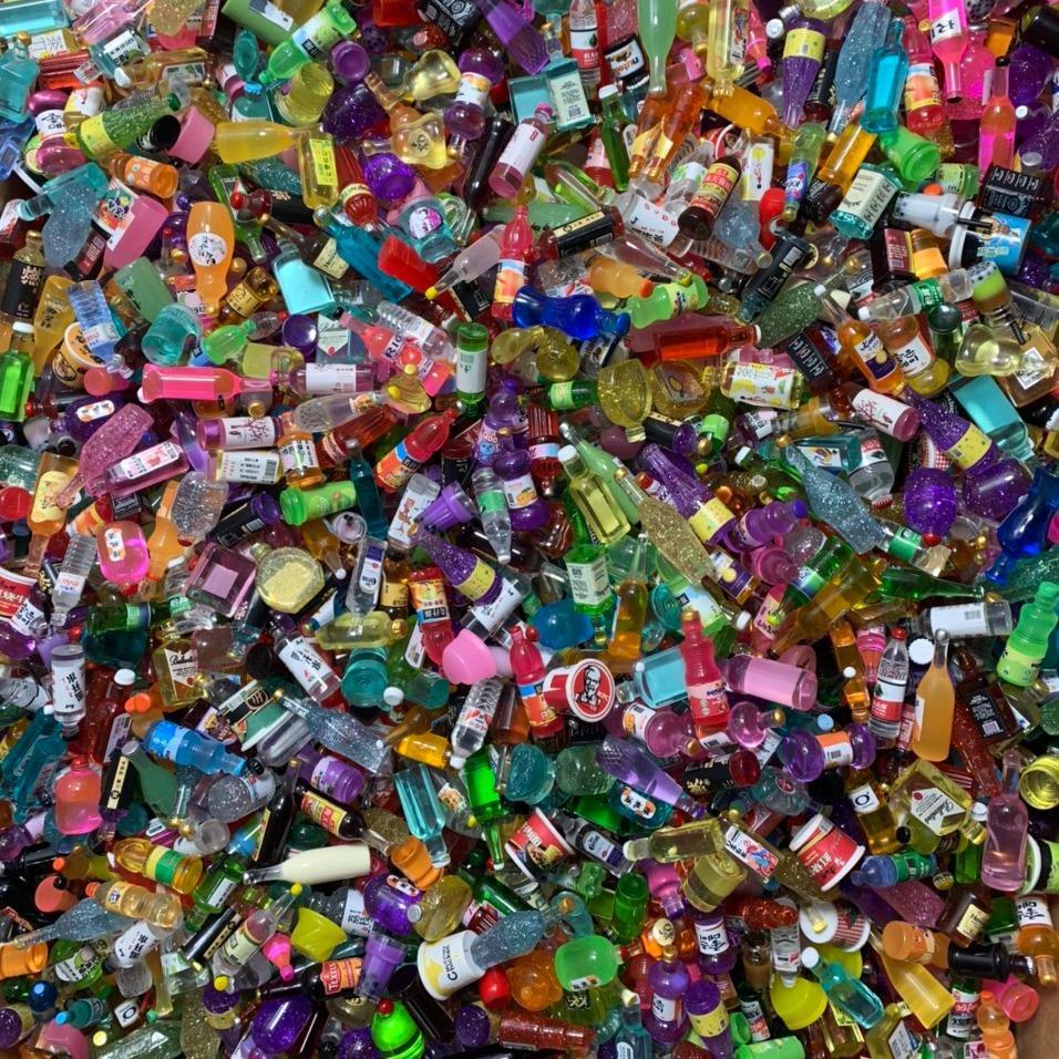 Charm xinh chai nhựa mini mô hình mix nhiều loại để trang trí, làm đèn ngủ ...