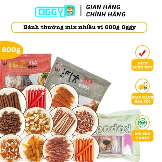 Snack bánh thưởng cho thú cưng chó mèo hỗn hợp nhiều loại oggy - bánh thưởng mix cho chó mèo