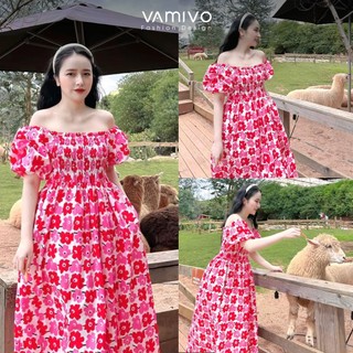 Váy hoa đi biển, đầm dài đi biển, váy dài 97cm siêu xinh tươi cho các nàng