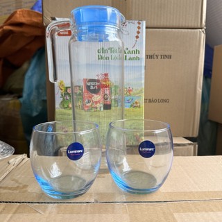 Bình Nước Thuỷ Tinh Luminarc Quadro 1.7L kèm ly xanh quà Ensure