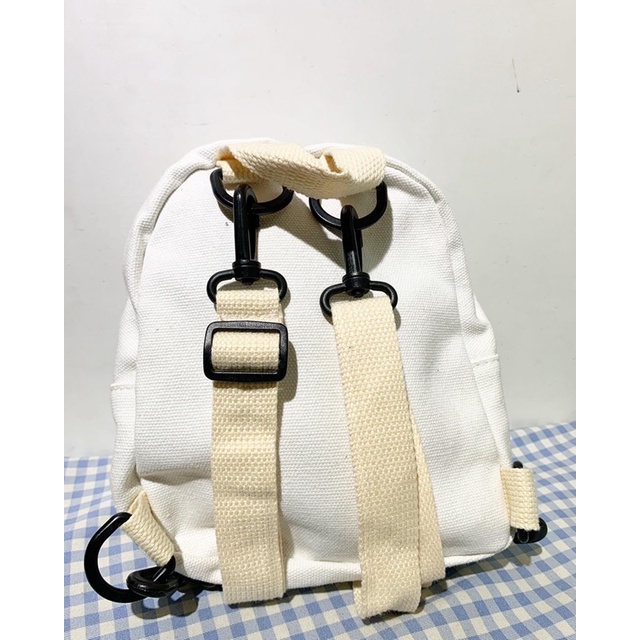Balo mini trắng 2 ngăn dễ thương