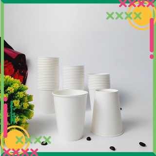 Set 50 cốc giấy trắng trơn đủ size nhỏ