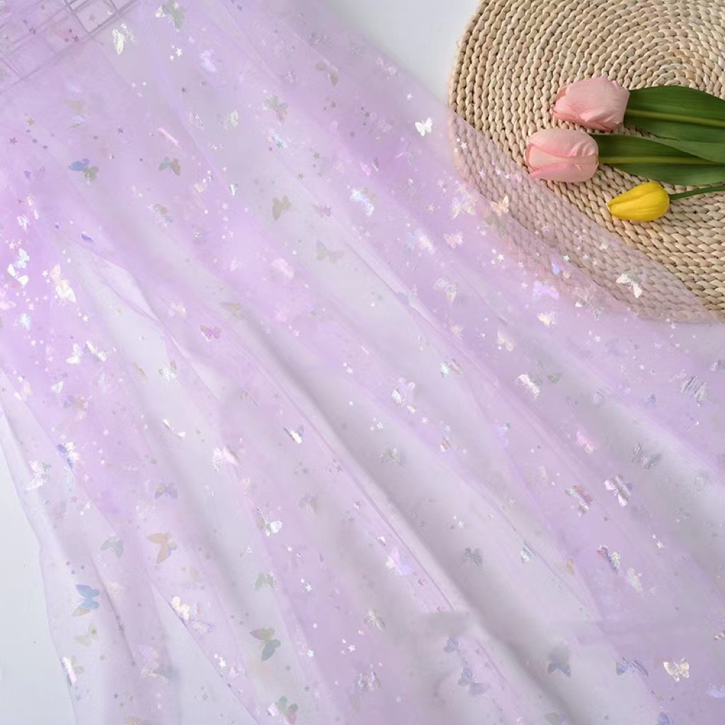 Tấm Vải Lưới Hình Bướm Lấp Lánh Dùng Trang Trí Thủ Công DIY