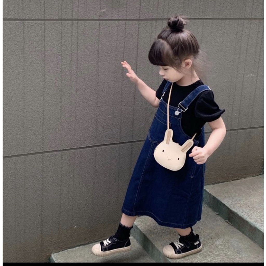 BÁN SỈ SET YẾM VÁY BÒ BÉ GÁI MIX ÁO ĐEN TAY BỒNG