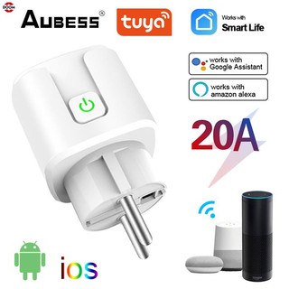 Ổ cắm điều khiển từ xa không dây bluetooth wifi phích cắm eu 20a ổ cắm hẹn giờ thông minh ổ cắm điện thông minh máy tính chống cháy gia đình eu điều khiển bằng giọng nói