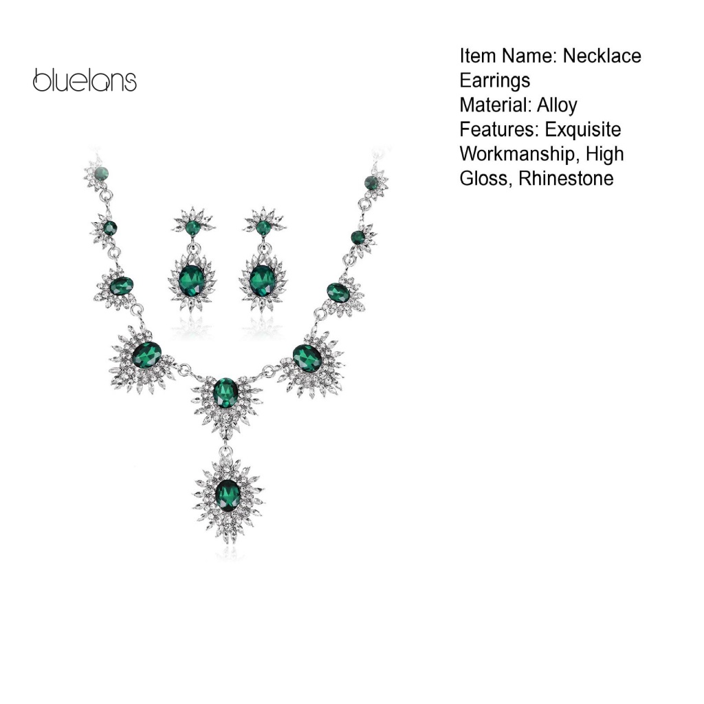 1 Set Vòng cổ Và Bông Tai Đính Đá Thời Trang Cho Nữ