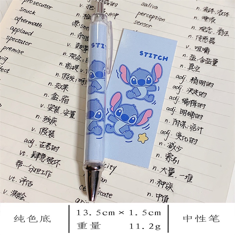 Bút Mực Gel Ngòi 0.5mm In Hình Nhân Vật Hoạt Hình Disney &amp; Đồ Chơi Ký Tự Stitch Đáng Yêu Dành Cho Học Sinh