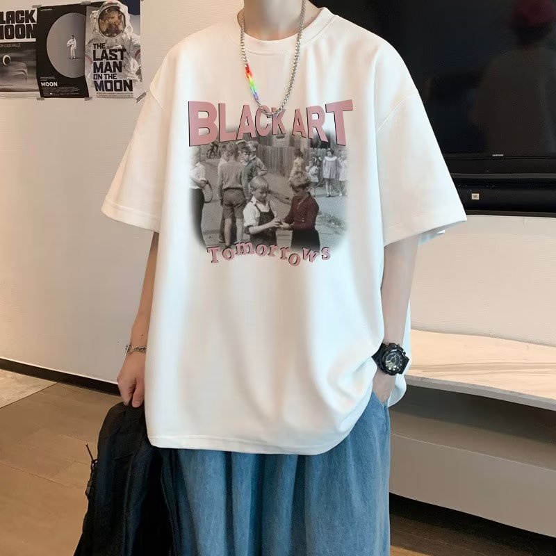 Áo Thun Mùa Hè 2023 Tay Ngắn Dáng Rộng In Họa Tiết Phong Cách Hip hop Hong Kong Cho Nam Và Nữ