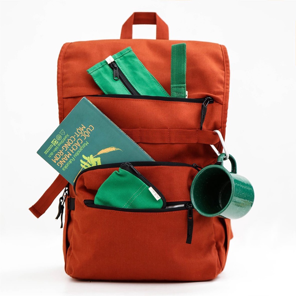 Balo NẮP - Backpack - gạch/đen