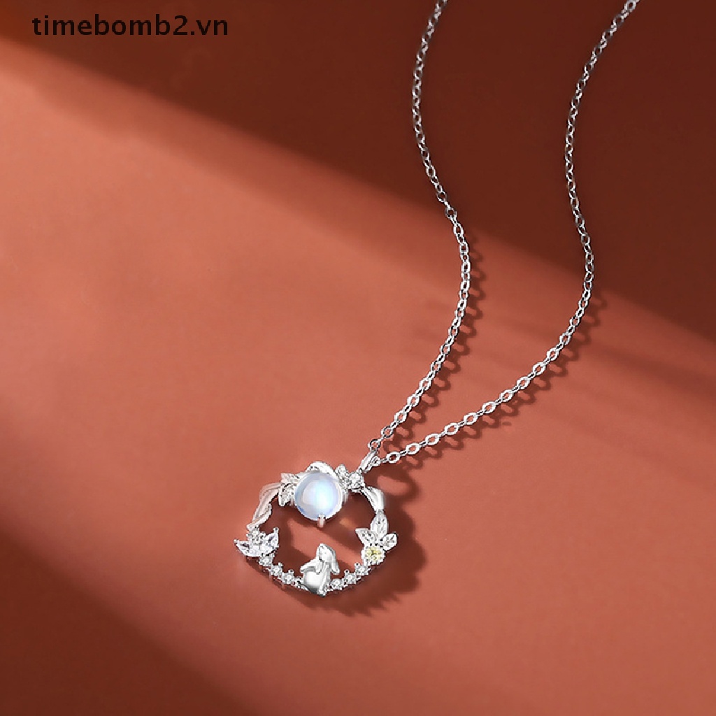 {Mới} Vòng cổ Mặt Hình Thỏ Dễ Thương Thiết Kế Niche Phong Cách Trung Hoa Cổ Điển Đính Đá Mặt Trăng Trang Trí Xương Cá