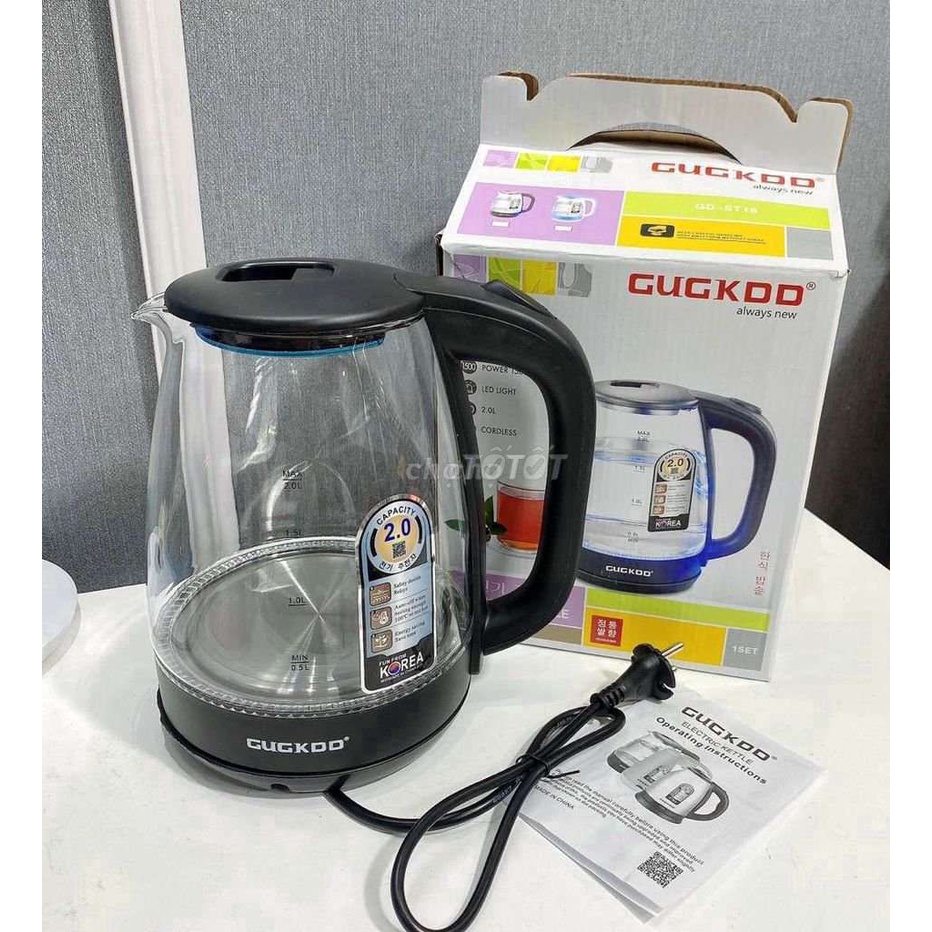 Âm Siêu Tốc Thủy Tinh Cuckoo Cao Cấp 2L 1500W , Có Đèn LED Có Rơ Le Tự Ngắt Khi Nhiệt Cao Bảo Hành 12 Tháng