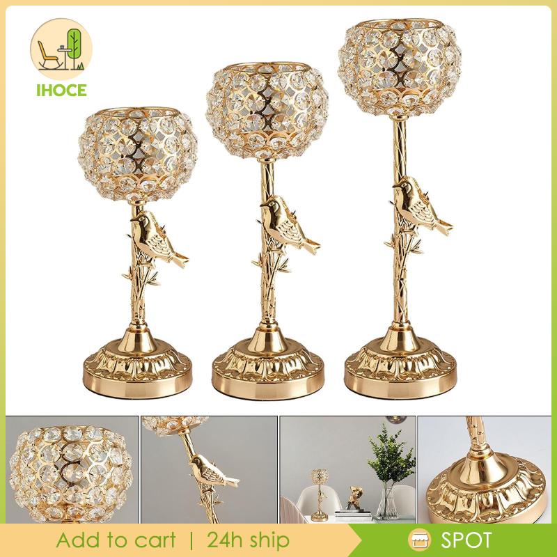 Chân Nến Kim Loại Pha Lê Lãng Mạn Trang Trí Bàn Làm Việc / Nhà Bếp / Văn Phòng