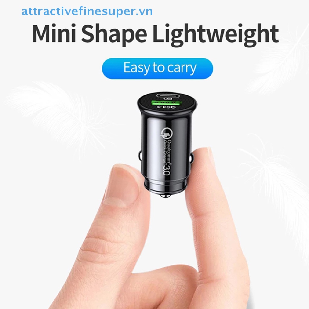Cốc Sạc Nhanh QC3.0 PD 20W USB Gắn Xe Hơi Cho Điện Thoại