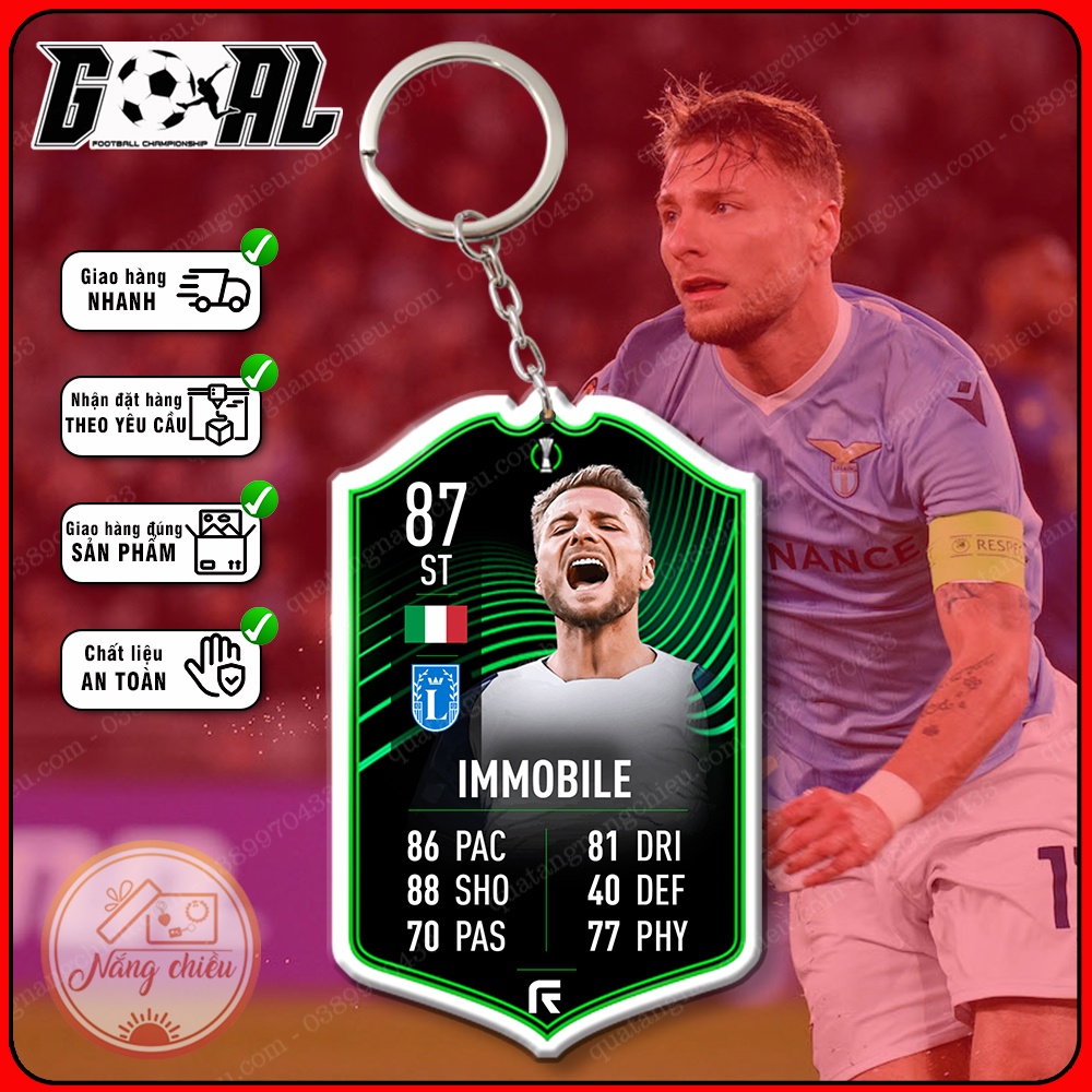 Móc khóa Ciro Immobile - cầu thủ yêu thích CLB Liverpool- phụ kiện treo balo gaming [9414-9425]
