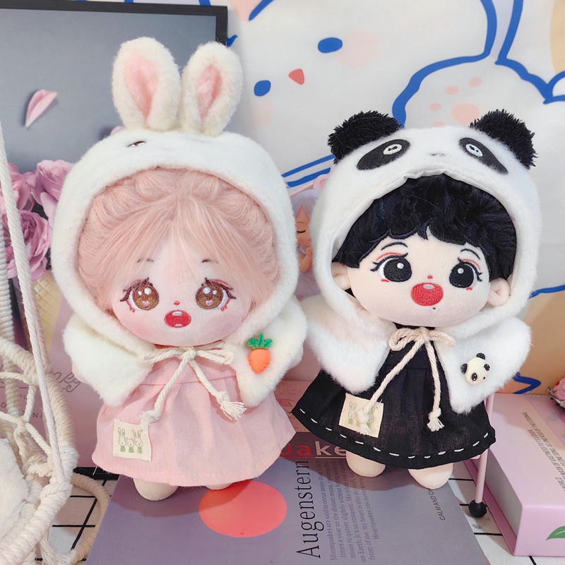 Bộ Áo Choàng + Chân Váy Kiểu Hoạt Hình Đáng Yêu Cho Búp Bê 20cm