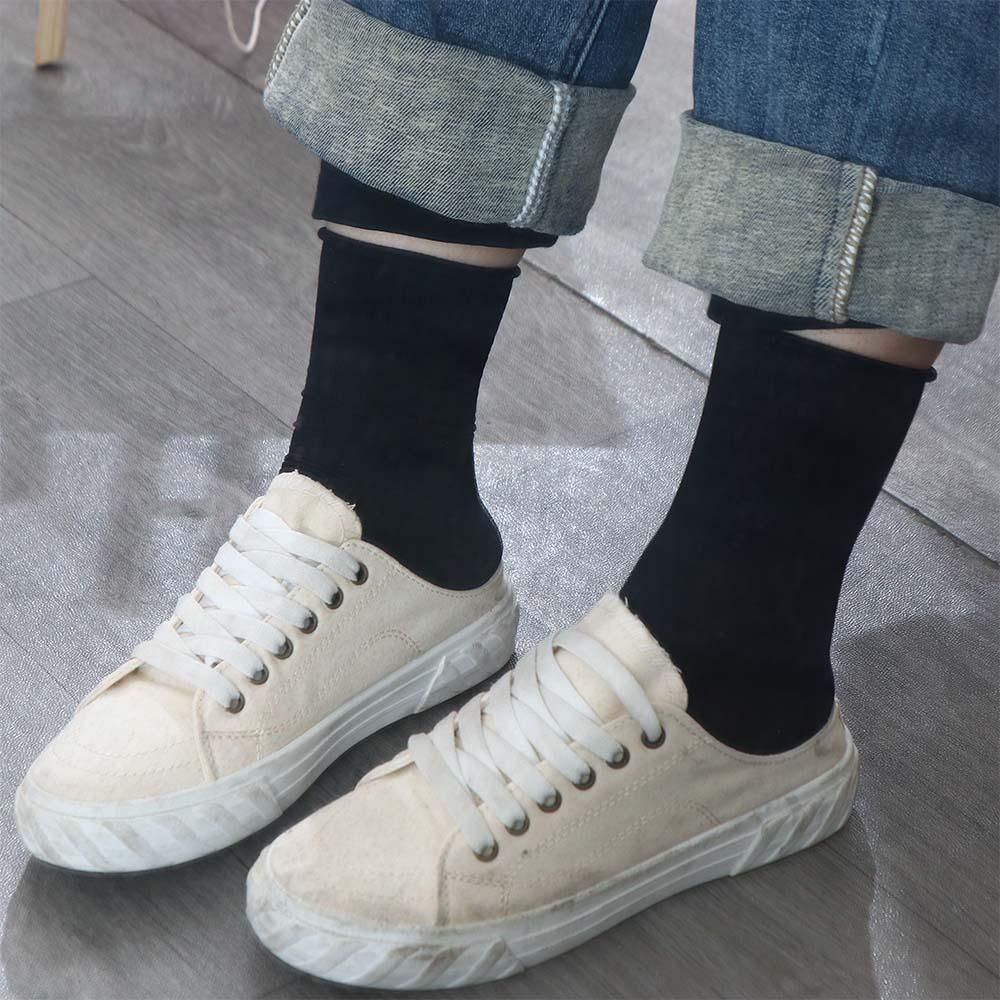 Vớ Nhung Ngắn Co Giãn Màu Sắc Trơn Phong Cách Harajuku Đường Phố Thanh Lịch Dành Cho Bạn Nữ