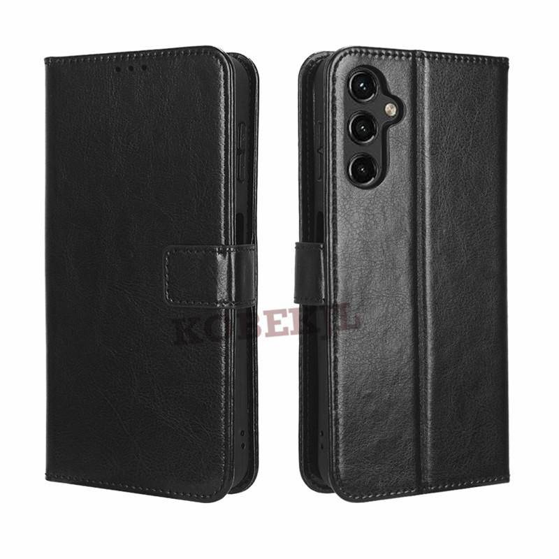 Bao Da pu Nắp Gập Kiểu Ví Kèm Giá Đỡ Đứng Sang Trọng Cho samsung a14 4g samsung galaxya14 5g samsunga14 4g Ốp