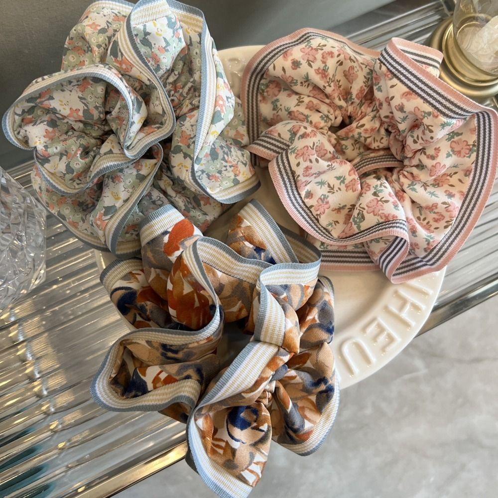 TWINKLE Dây Buộc Tóc In Họa Tiết Phong Cách Hàn Quốc Cho Nữ