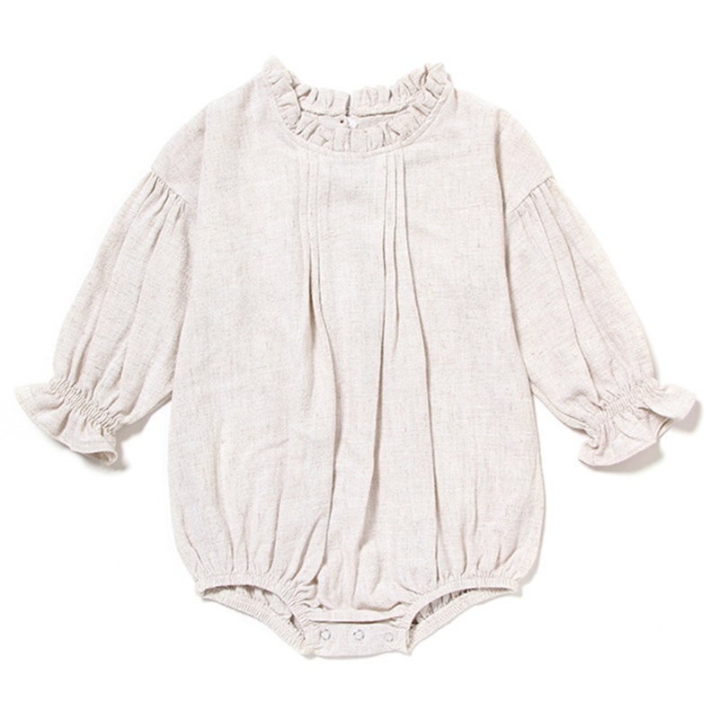 Áo Liền Quần Bằng Lanh Thoáng Khí Tay Phồng Thời Trang Mùa Hè Cho Bé Gái