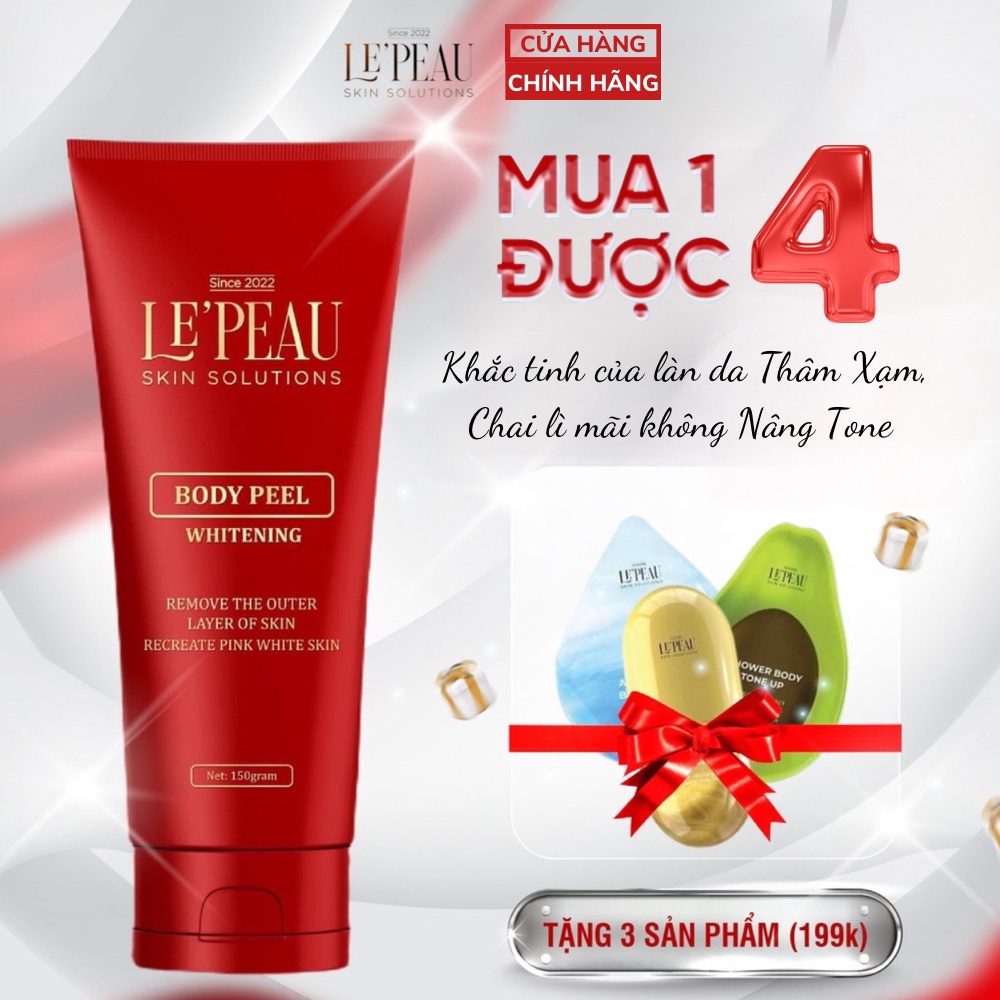 Peel da body toàn thân retinol Lepeau, kem peel body trắng sáng hết thâm sạm sau 7 ngày 150ml