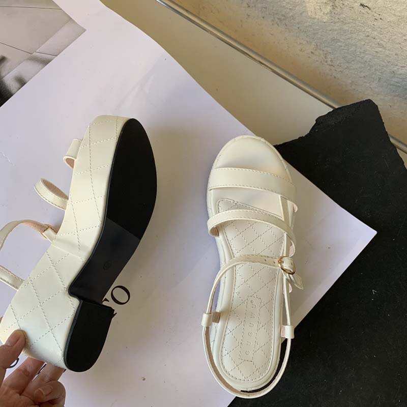 Sandal Đế Dày Cài Khóa Phong Cách Thời Trang Retro Pháp 2023 Dành Cho Nữ