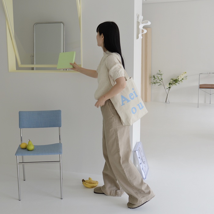 Túi tote Logo Aeiou Cotton order chính hãng Hàn Quốc