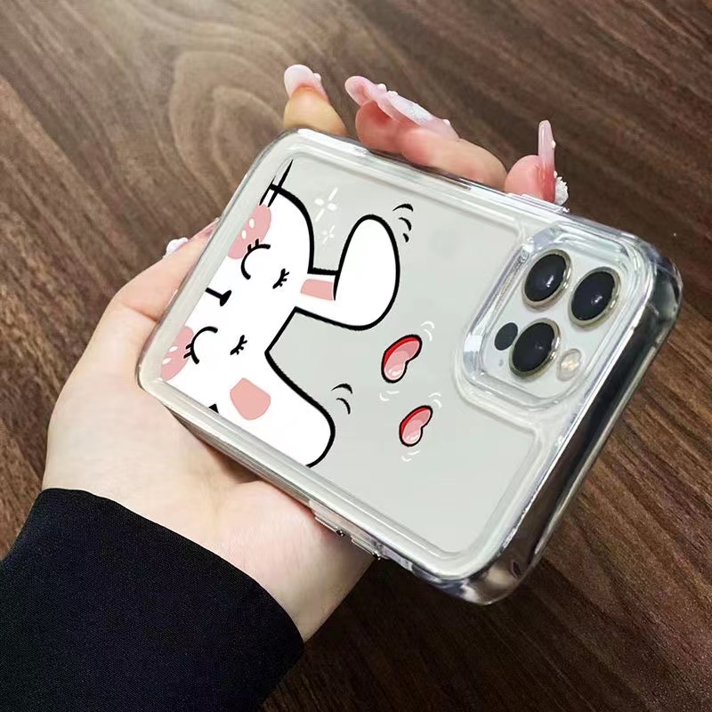 Ốp Điện Thoại Silicon TPU Mềm Trong Suốt In Hình Thỏ Dễ Thương Cho IPhone 14 13 11 12 Pro XS Max XR X 8 7 6S Plus